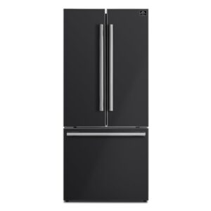 ProductForno Gallipoli Espresso 30-Inch Black French Door Refrigerator, Bottom Freezer, 17.5 Cu. Ft.