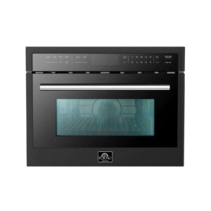 Forno Oliena Espresso Black 24-Inch Built-In Microwave and Convection Oven Combo, 1.6 cu.ft