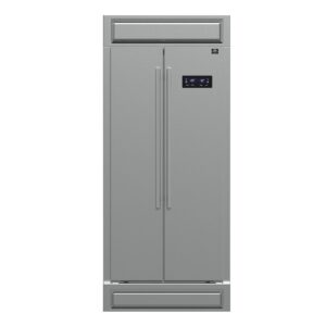 Forno Salerno 37-Inch Built-In Stainless Steel Refrigerator, 15.6 cu.ft, Modern Decorative Grill