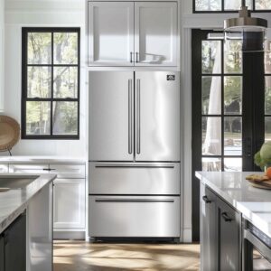 Forno Moena 36-Inch French Door Refrigerator, 19.2 cu.ft, Counter Depth, Ice Maker