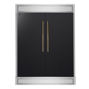 Forno Maderno 2-28-Inch Wide Convertible Refrigerator/Freezer in Black, Decorative Trim, 27.2 cu.ft