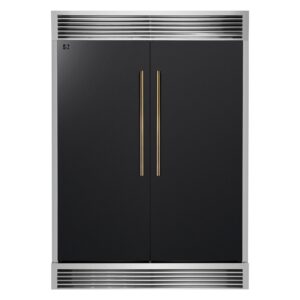 Forno Maderno 2-28-Inch Wide Convertible Refrigerator/Freezer in Black, Decorative Trim Grill, 27.2 cu.ft