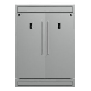 ProductForno Fortezza 60 Inch Convertible Refrigerator/Freezer with Modern Trim Kit, Stainless Steel, Total No Frost, with Automatic Ice Maker