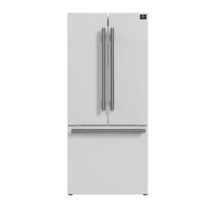 Forno Gallipoli Espresso 30-Inch White French Door Refrigerator, Bottom Freezer, 17.5 Cu. Ft.
