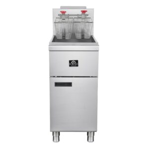 Forno Commerciale Natural Gas Deep Fryer, 3 Burners 90,000 BTU, 40 lbs, Millivolt Control