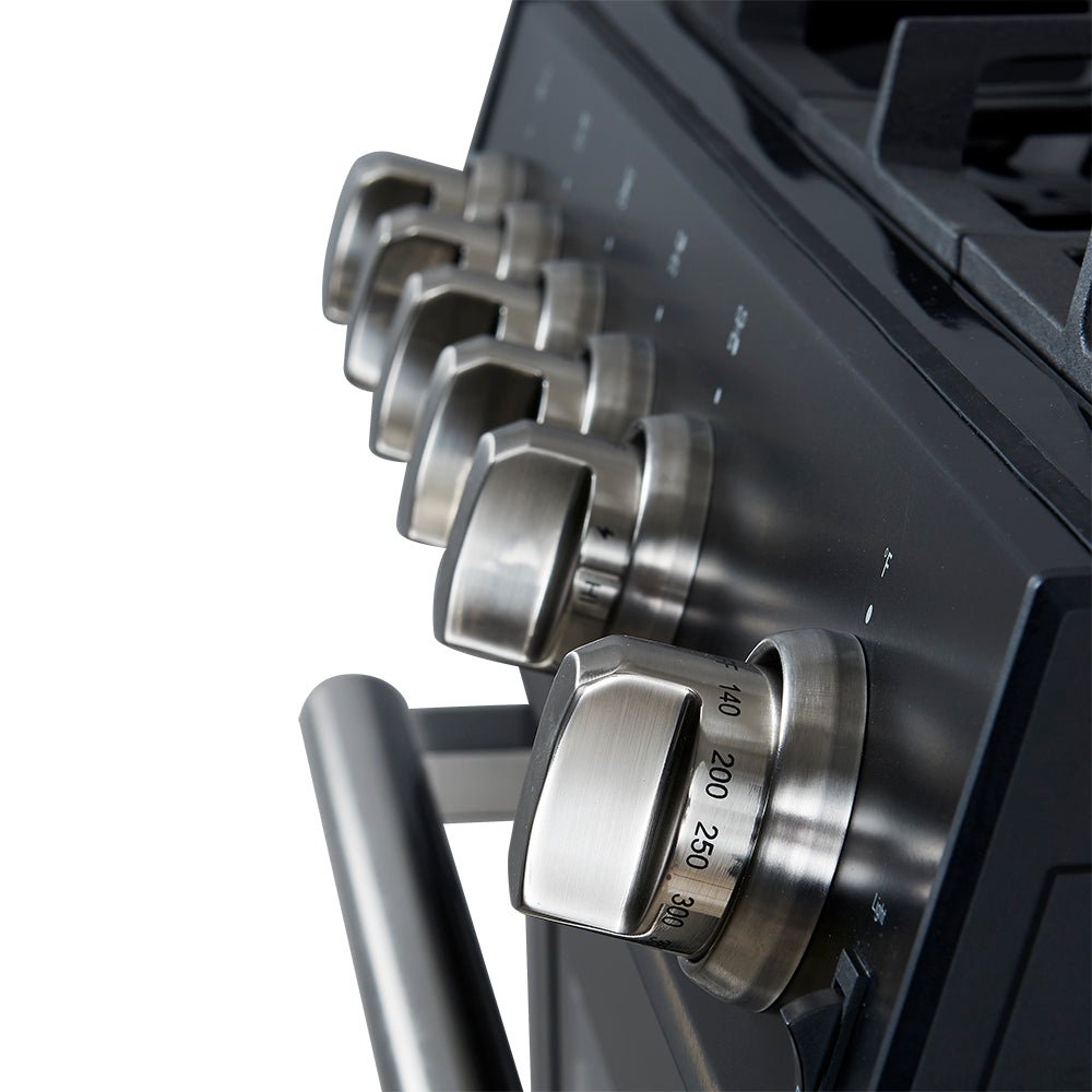 FFSGS1116-30BLK-30inch-Slide-in-Gas-Range-Close-Up-On-Knobs-SS.jpg