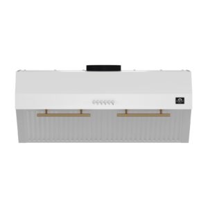 Forno Bari Espresso 30-Inch Under Cabinet Range Hood, White, 600 CFM, LED Lighting, Dishwasher-Safe Baffle Filters, 3-Speed Fan Control