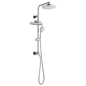 Forno Acqua AcquaFALL Shower, Polished Stainless Steel Finish, Overhead Rainfall Shower, Handheld Shower Head, Body Jets, 1.8 GPM Flow Rate