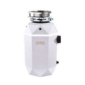 FORNO ACQUA BrightDIAMOND Moonstone 1HP Super Quiet Garbage Disposal Corded with Motion Sensor Cabinet Light & Pre-Wired Air Switch